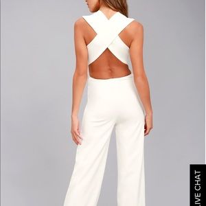 NWT Backless White Jumpsuit size Small